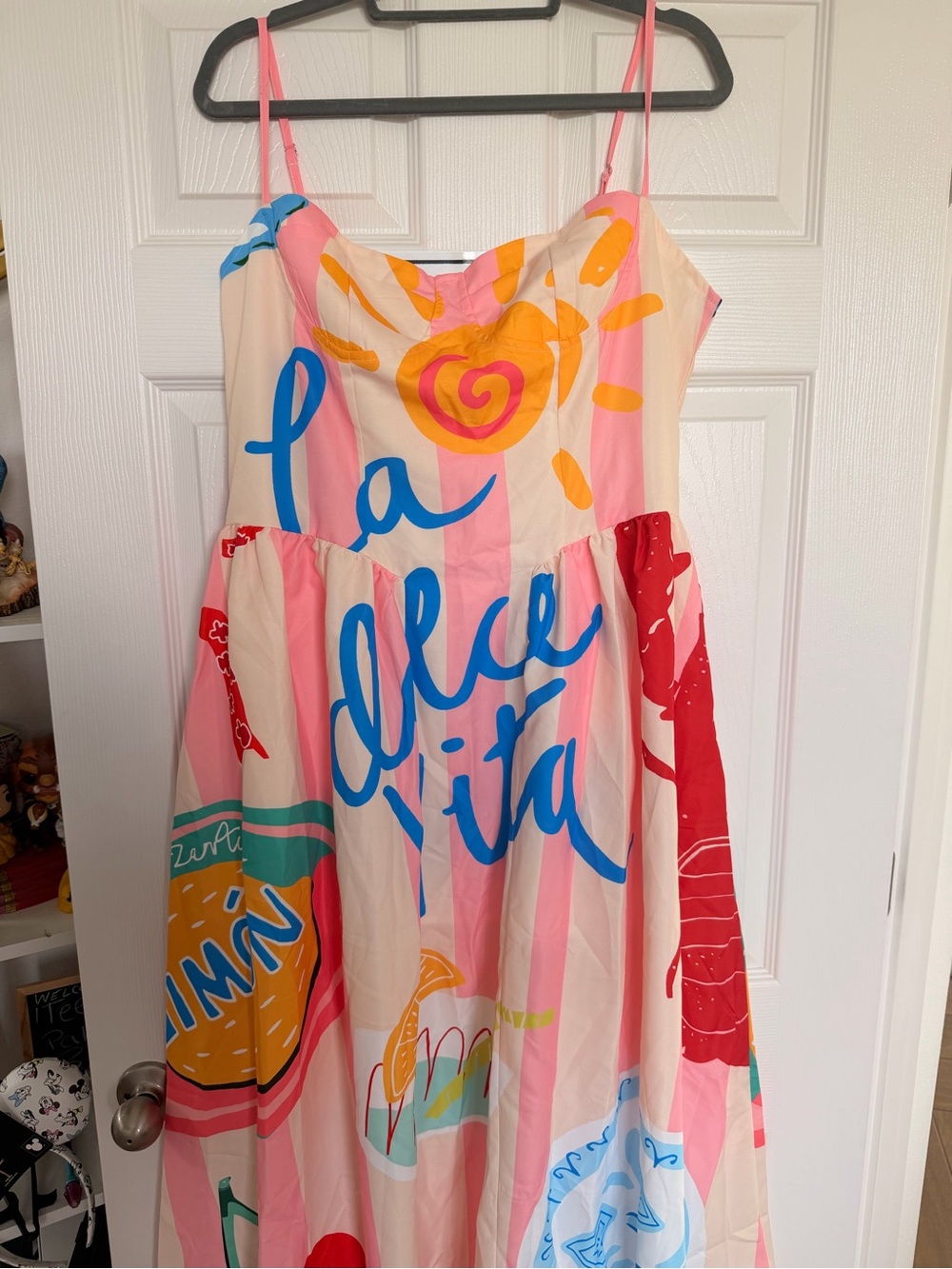 Dolce Vita Pink Multicolor Striped Midi Sundress NWOT